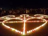 Герб Украины из свечей (Запорожье, пл. Маяковского)