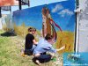 Рисунки патриотические на ограде в Мелитополе