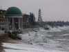 шторм в бердянске_набережная беседка, парапет
